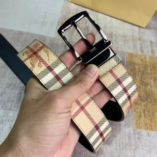 Burberry Knight Check Reversible Leather Belt