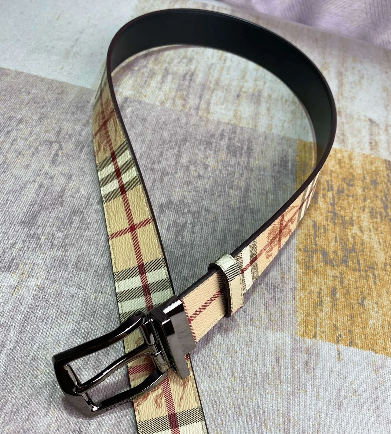 Burberry Knight Check Reversible Leather Belt 2