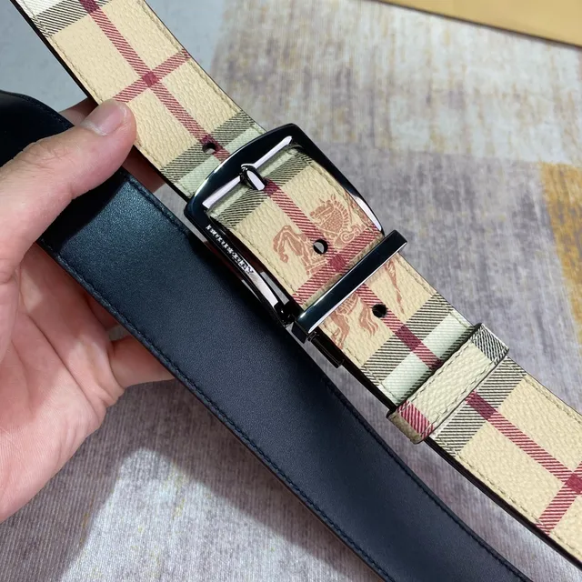 Burberry Knight Check Reversible Leather Belt 3