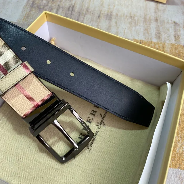 Burberry Knight Check Reversible Leather Belt 4