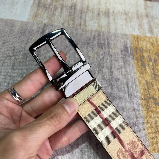 Burberry Knight Check Reversible Leather Belt 7