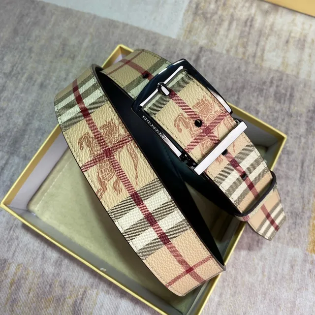 Burberry Knight Check Reversible Leather Belt 8