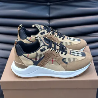 Burberry Lola Beige Black Check Chunky Sneakers
