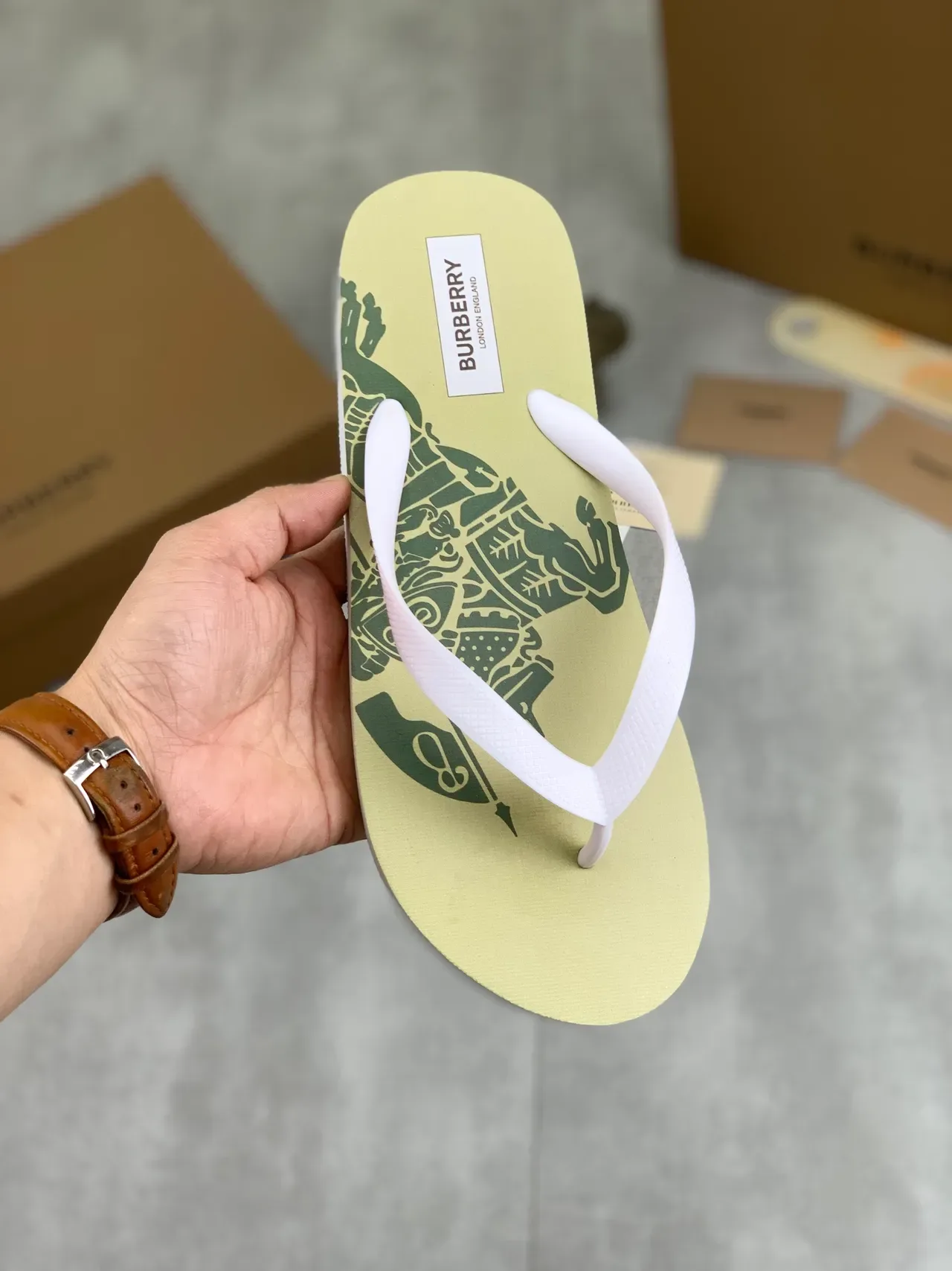 Burberry Multicolor Printed Soles Thong Strap Slippers 18