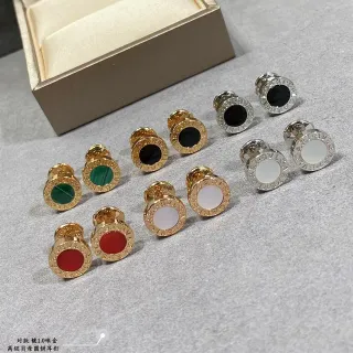 Bvlgari B.zero1 Circular Engraved Logo Stud Earrings