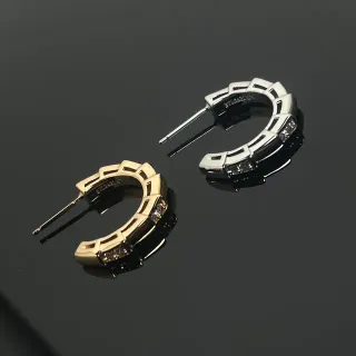 Bvlgari B.zero1 জ্যামিতিক Pavé হুপ ইয়াররিংস