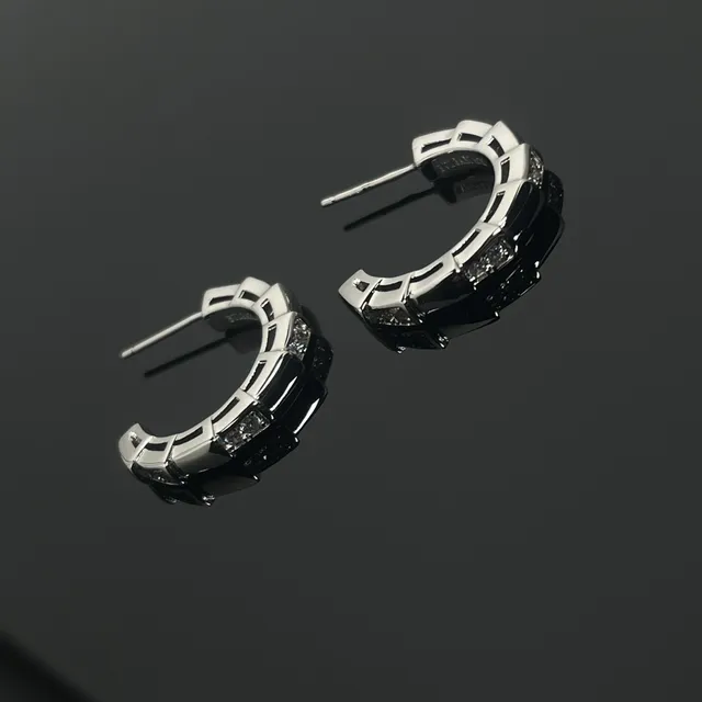 Bvlgari B.zero1 Geometric Pavé Hoop Earrings 2