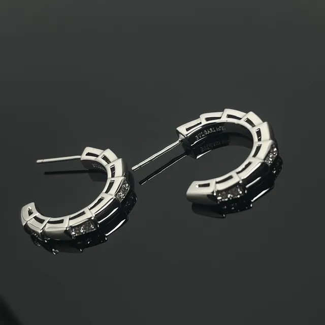 Bvlgari B.zero1 Geometric Pavé Hoop Earrings 3