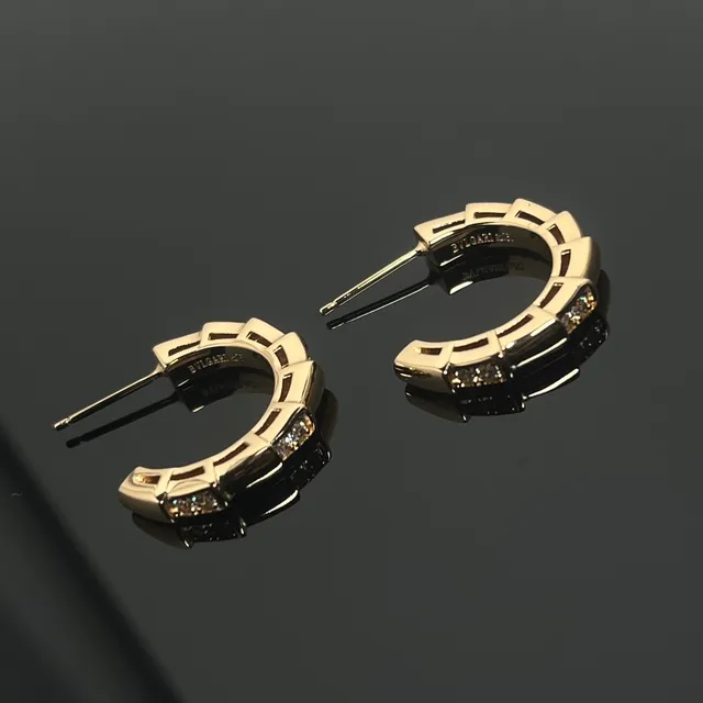 Bvlgari B.zero1 Geometric Pavé Hoop Earrings 4