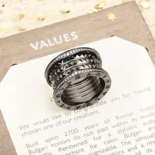 Bvlgari B.zero1 Multi-Band Pavé and Pyramid-Stud Ring