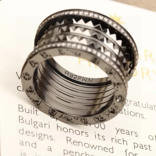 Bvlgari B.zero1 Multi-Band Pavé and Pyramid-Stud Ring 5