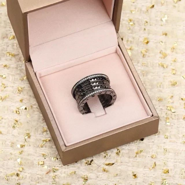 Bvlgari B.zero1 Multi-Band Pavé and Pyramid-Stud Ring 8
