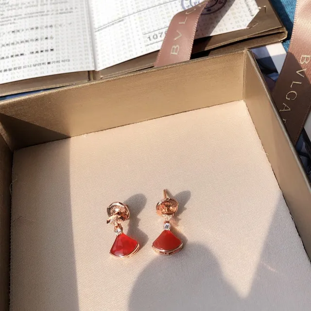Bvlgari Divas’ Dream Boucles d'oreilles émail rouge et diamant en forme d'éventail 7