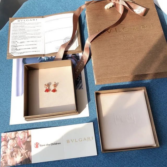 Bvlgari Divas’ Dream Boucles d'oreilles émail rouge et diamant en forme d'éventail 9