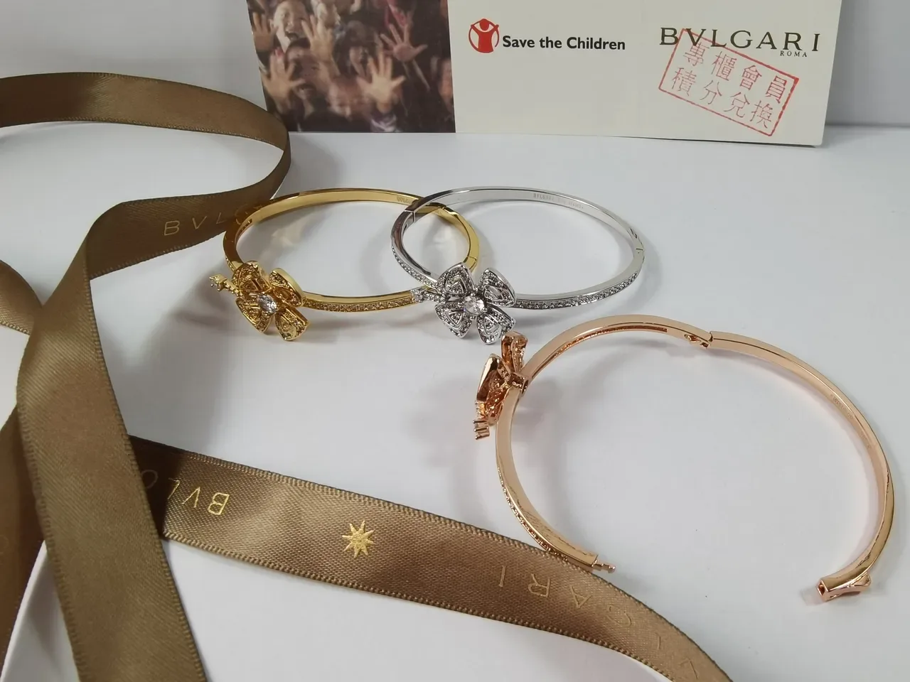 Bvlgari Fiorever Bracelet Hinged Or Argent Motif Floral 3