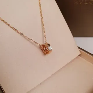 Bvlgari Geometric Faceted Rose Gold Mother-of-Pearl Necklace