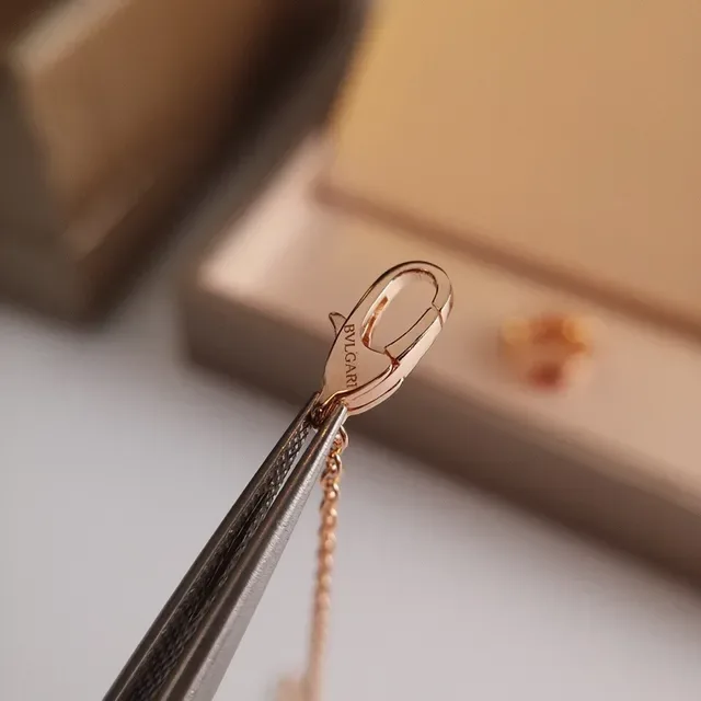 Bvlgari Geometric Faceted Rose Gold Mother-of-Pearl Necklace 2