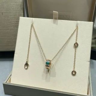 Bvlgari Gold Green Chain Emerald-Set Pendant Necklace