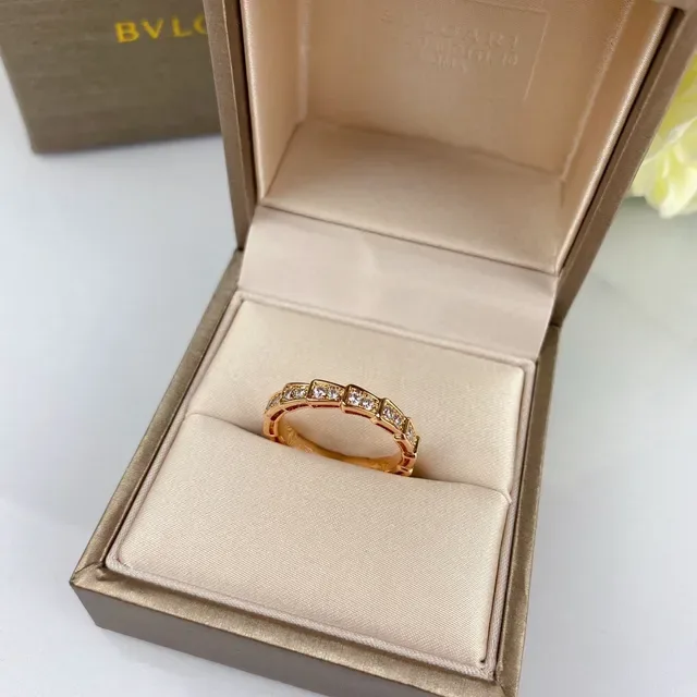 Bvlgari Gold Silver Geometric Segmented Band Channel-Set Diamonds Ring 2
