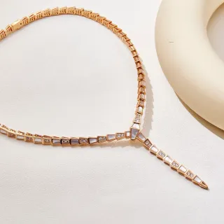 Bvlgari Serpenti Articulated Mother-of-Pearl and Diamond Necklace