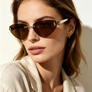 Bvlgari Serpenti Cat-Eye সোনালি টোন বাদামি গ্রেডিয়েন্ট সানগ্লাস