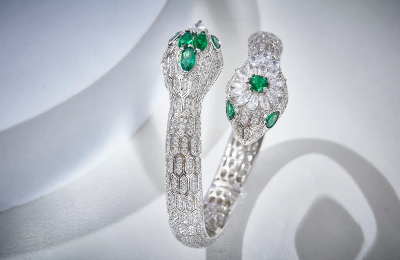 Bvlgari Serpenti Diamond and Emerald Snake Bracelets 6
