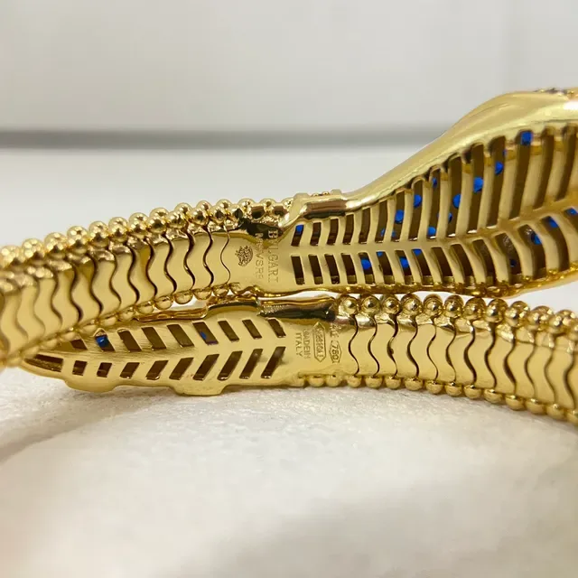 Bvlgari Serpenti Bracelet Or Rose Serpent Enroulé Rubis Pavé 3