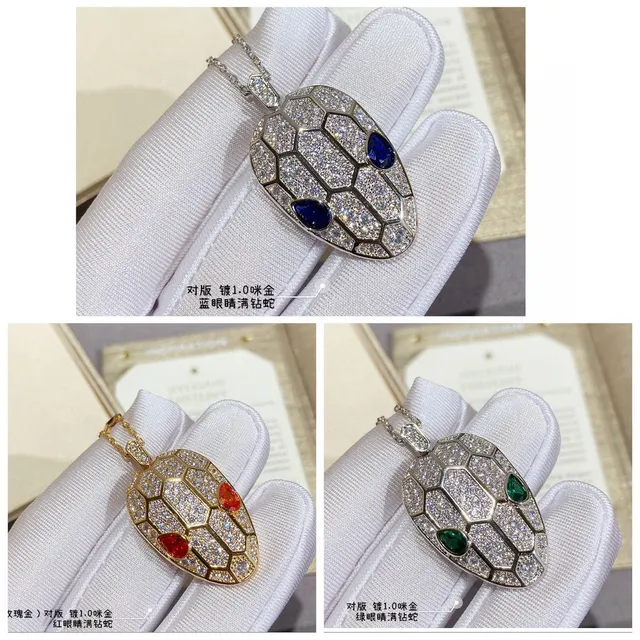 Bvlgari Serpenti Pavé قلادة رأس الأفعى الماسية 6