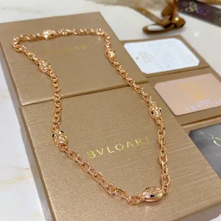 Bvlgari Serpenti 玫瑰金色 蛇头链接项链