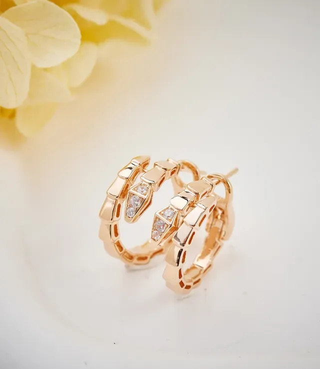Bvlgari Serpenti Segmented Pavé Hoop Earrings 7