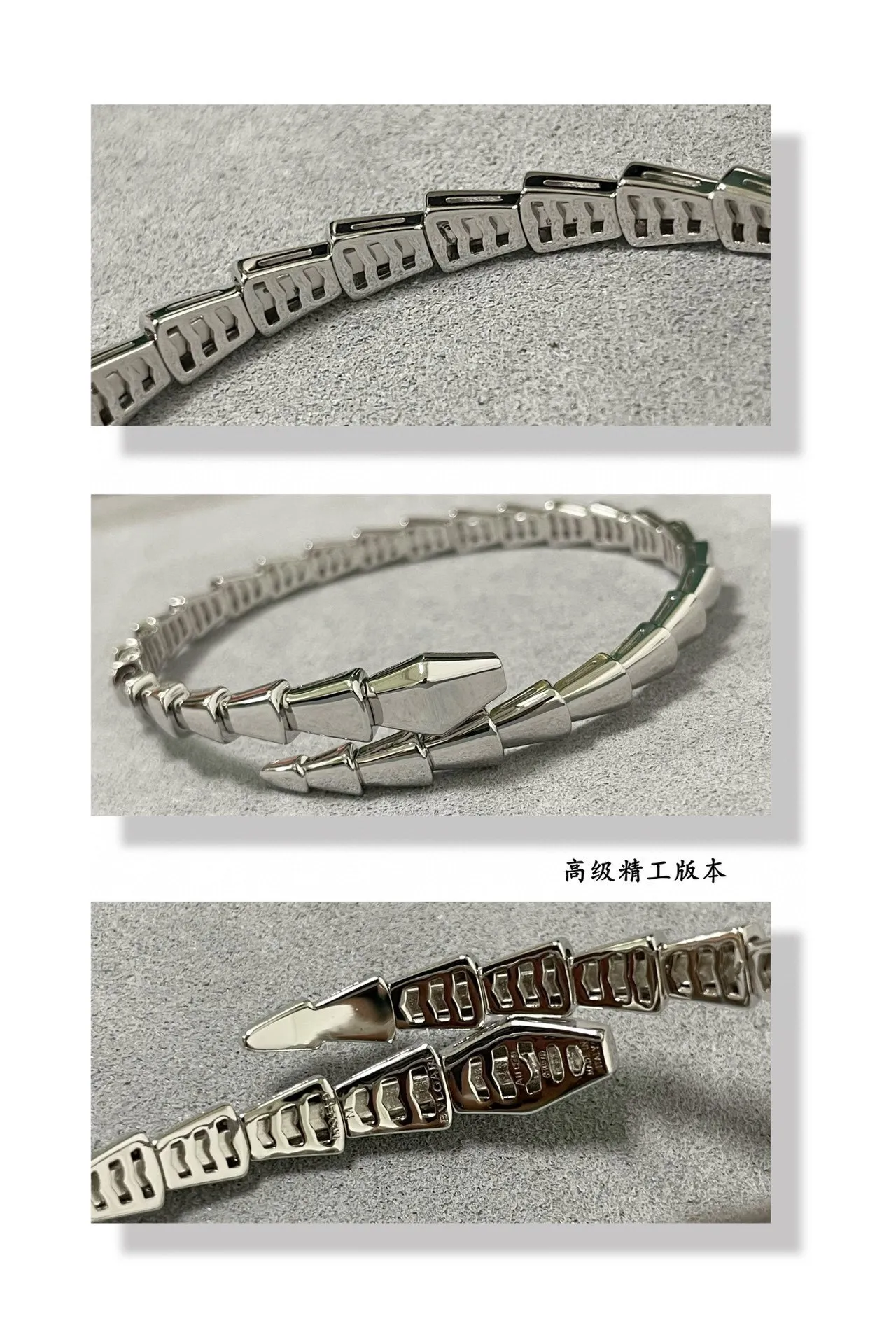 Bvlgari Serpenti Argent Or Articulé Serpent Tubogas Construction Bracelet 4
