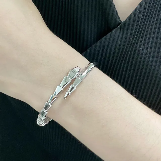 Bvlgari Serpenti Argent Or Articulé Serpent Tubogas Construction Bracelet 9