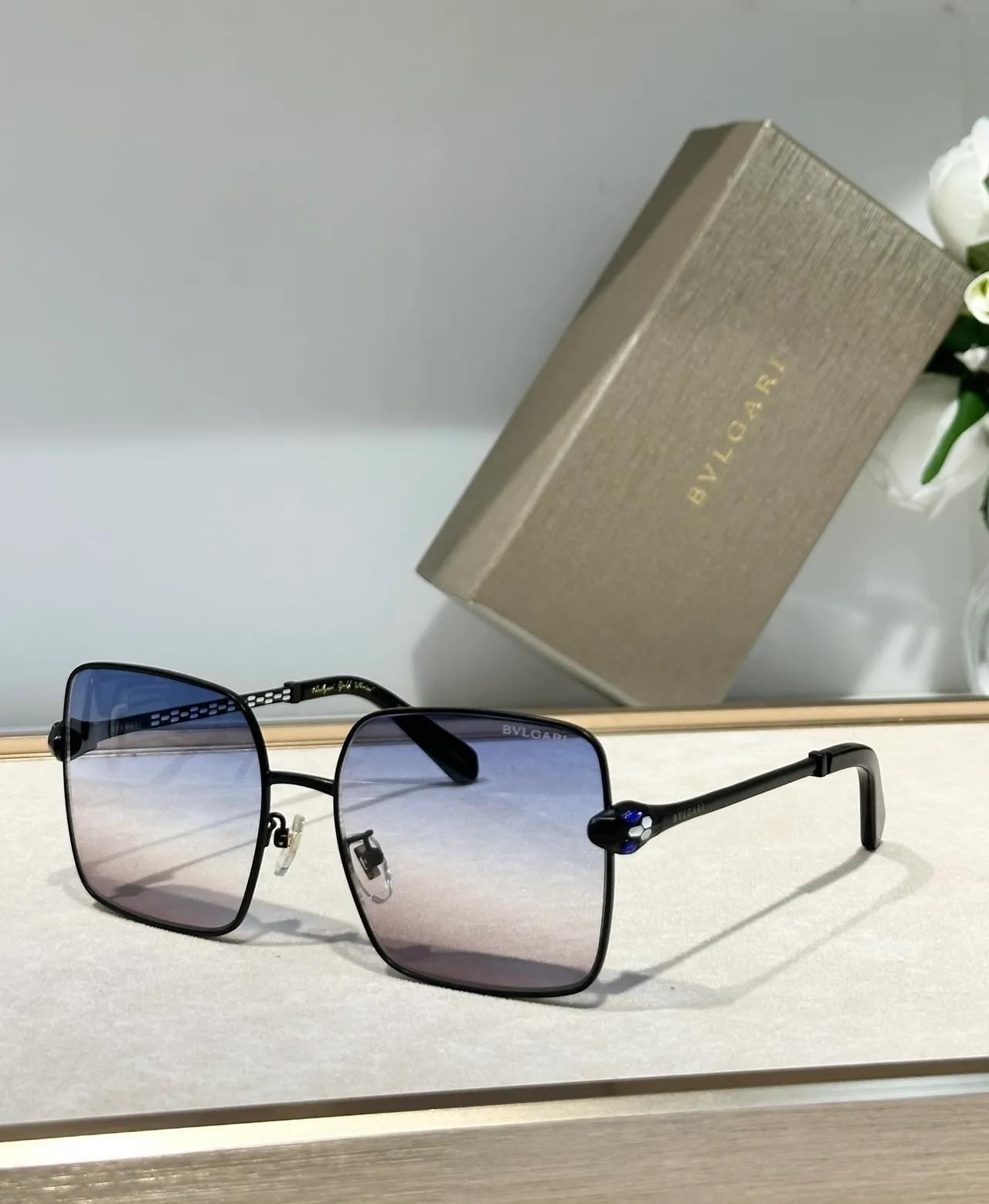 Bvlgari Serpenti Square Gradient Lens Sunglasses 9