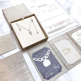 Bvlgari Silver Gold Pavé-Set Cross Pendant Necklace