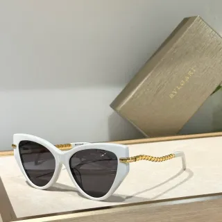 Bvlgari সাদা সোনা ক্যাট আই সিলুয়েট এসিটেট ফ্রেম সানগ্লাস