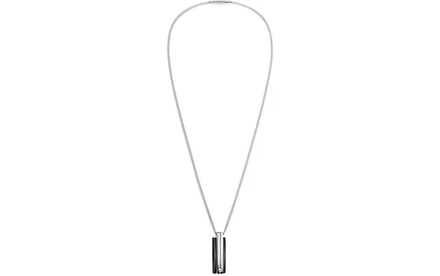 Calvin Klein Minimalist Black and Silver Rectangular Pendant Necklace 3