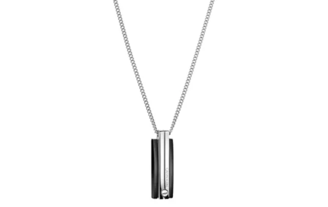 Calvin Klein Minimalist Black and Silver Rectangular Pendant Necklace 8