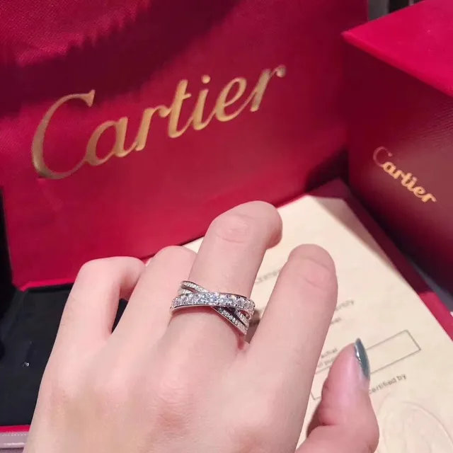 Cartier Juste un Clou Double Interlocking Pavé Ring 6