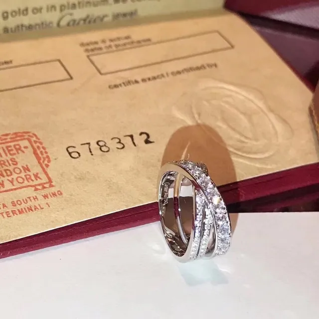 Cartier Juste un Clou Double Interlocking Pavé Ring 7