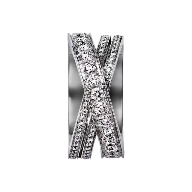 Cartier Juste un Clou Double Interlocking Pavé Ring 8