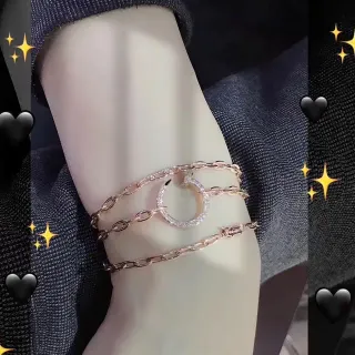 Cartier Juste un Clou Double Tour ذهب وردي Pavé سوار