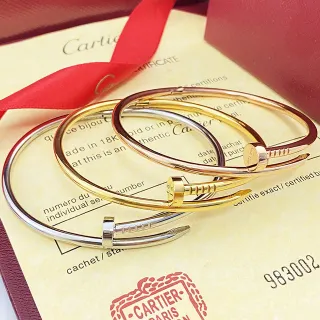 Cartier Juste un Clou Gold Silver Nail-Head Motif Clasp Tubular Band Bracelet