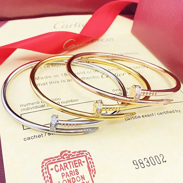 Cartier Juste un Clou Pulsera Oro Plata Motivo de Cabeza de Clavo Tubular 7