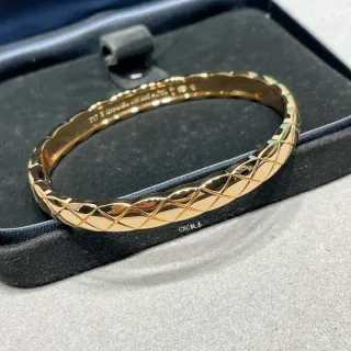 Cartier Juste un Clou Quilted Gold Enamel Bracelet