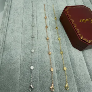 Cartier Juste un Clou चांदी और सोने की श्रृंखला लिंक गोलाकार बेजेल पैटर्न कंगन