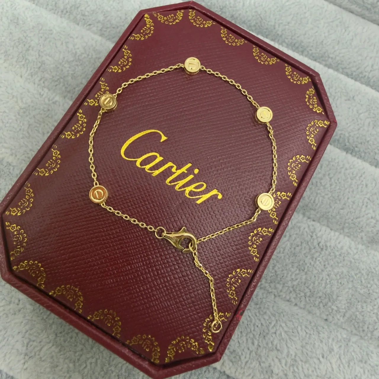 Cartier Juste un Clou Bracelet argenté doré à maillons de chaîne, bord circulaire et motifs 6