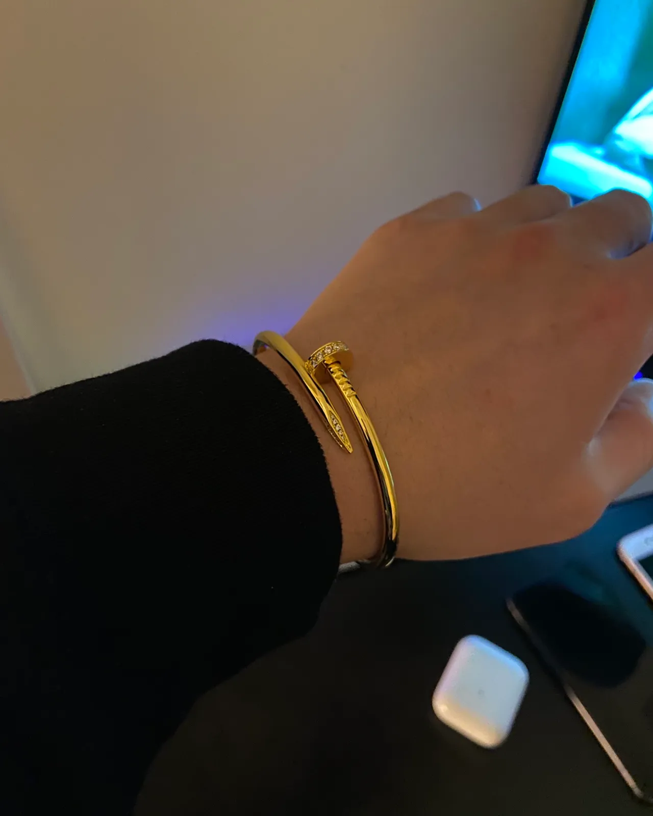 Cartier Juste un Clou Petit Modèle Pavé Diamant Or Jaune Bracelet 4