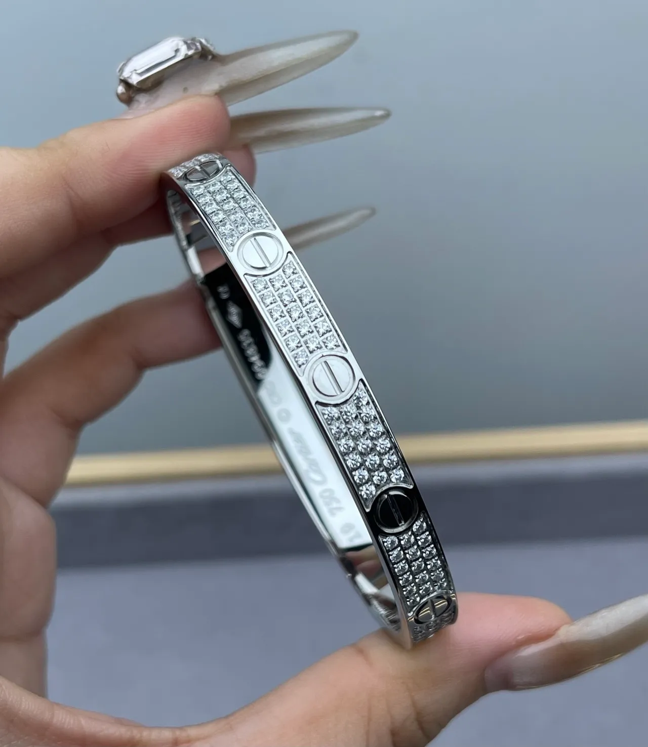 Cartier Bracelet Amour Pavé-Set Motif vis Bracelet rigide 4