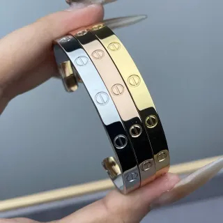 Cartier Love Bracelet Silver Rose Gold Yellow Gold Black Enamel Bracelets