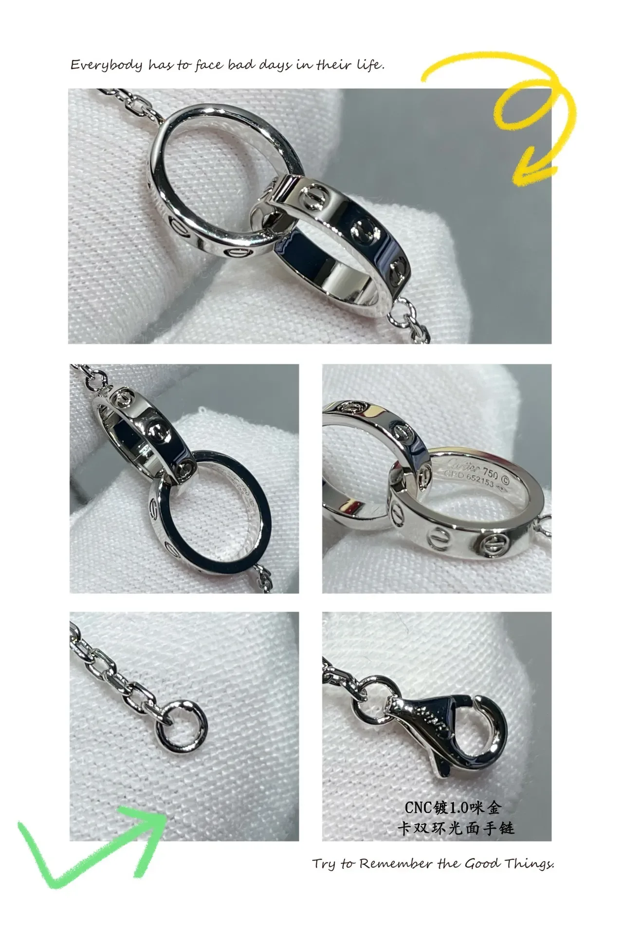 Bracelete Cartier Love Duplo Anel Acabamento Polido 2